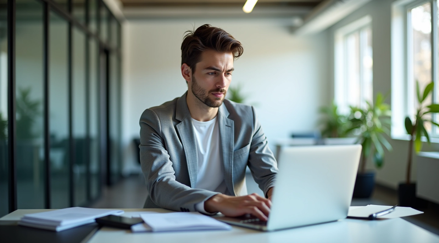 Manager werkend met data-analyse en business intelligence op kantoor